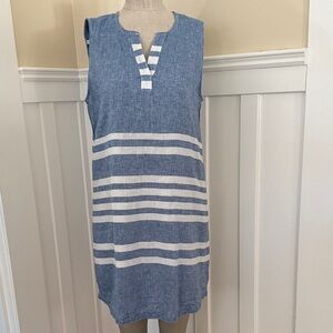 Beach lunch lounge linen/cotton shift dress